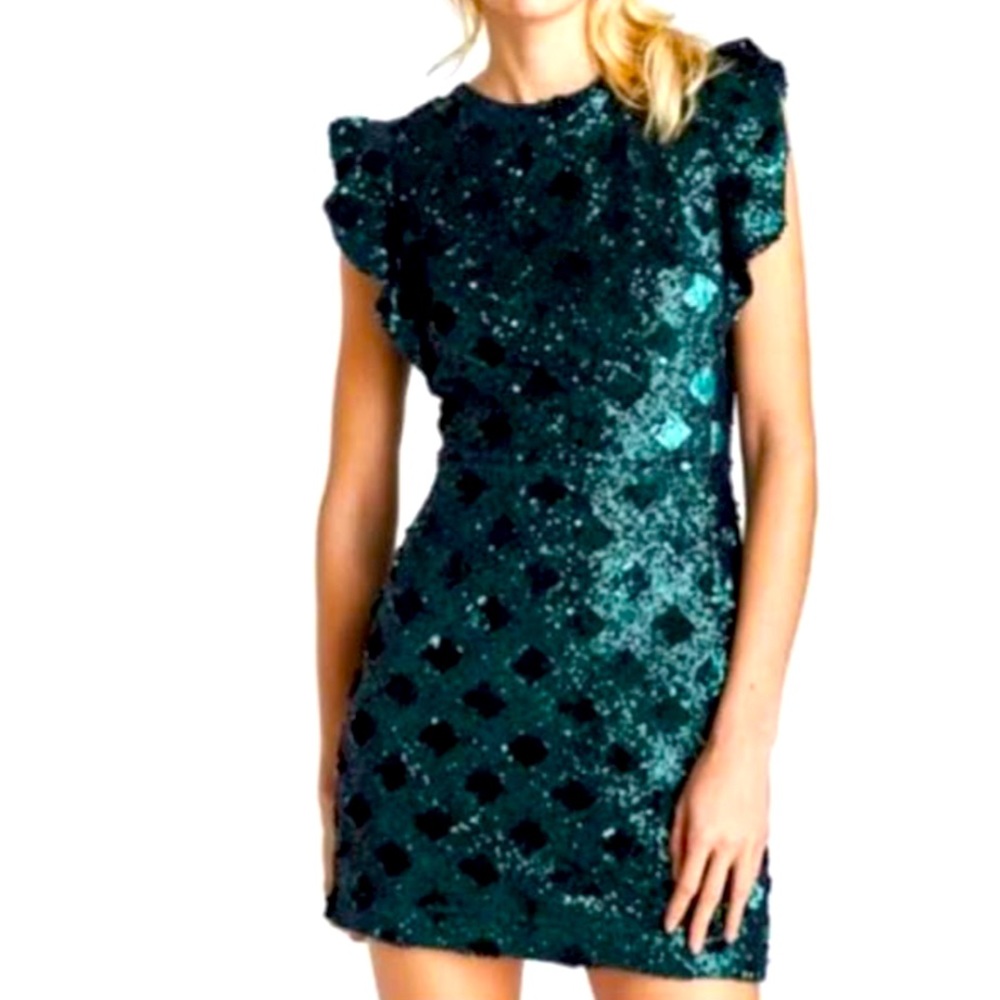 Zara Sequence Emerald Green Dress